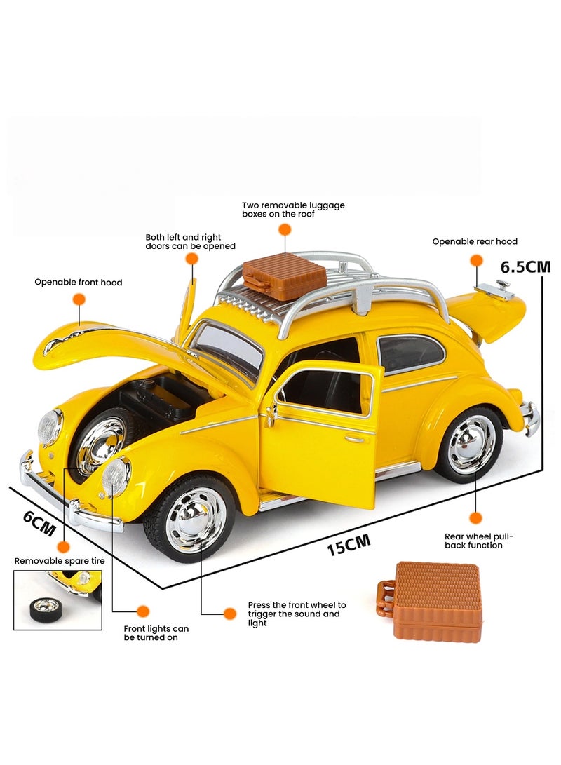 general 1:32 Beetle alloy car model with opening doors retro wind-up office ornament exquisite desktop accessory to enhance style - Image 2