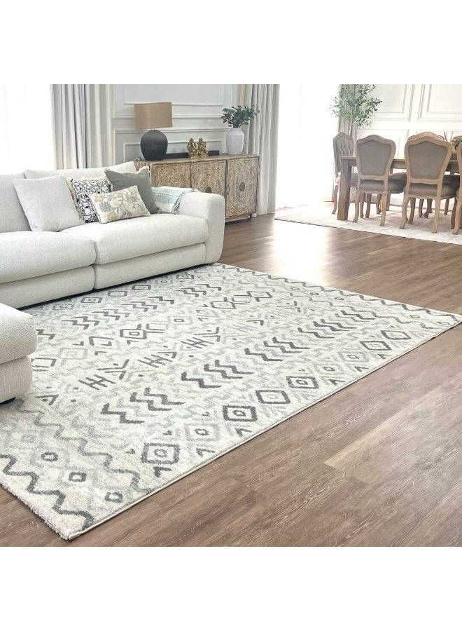 Handpicked Furniture Vintage Grey Rug, Ultra Soft Area Carpets For Bed Room, Living Room, And Dining Room, Antislip Floor Carpets, Easy To Clean, Made In Turkey, Polypropylene, Rectangle - Image 1
