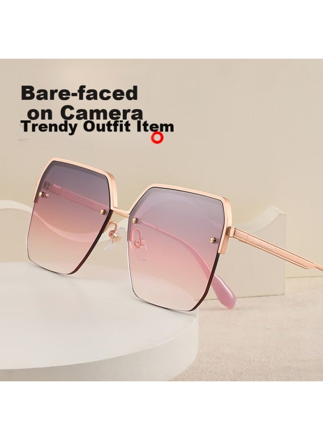 Pulais Palosen Sungl Women Gm Uv Protection Driving Sungl Men 2337 Rose Gold Gray Pink - Image 3