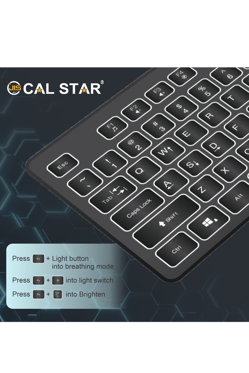 CAL STAR HK-777 Wired Gaming Keyboard with Gaming Mouse Pad - Illuminated Keyboard, 12 Multi-Media Keys, White LED Backlit, Chocolate Keycaps, Advanced Sensors, Durable Design for Office, Home-PC/Mac/Laptop Compatible, 16.8M Light Source and Multimedia Controls - Image 4