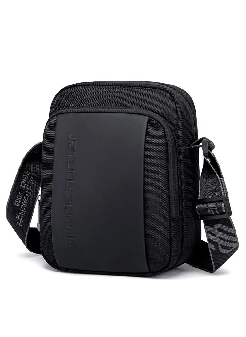 ARCTIC HUNTER Premium Unisex Sling Bag Water Resistant Polyester Cross Body Bag with Anti Theft Design for Travel Business Daily Casual K00542 Black