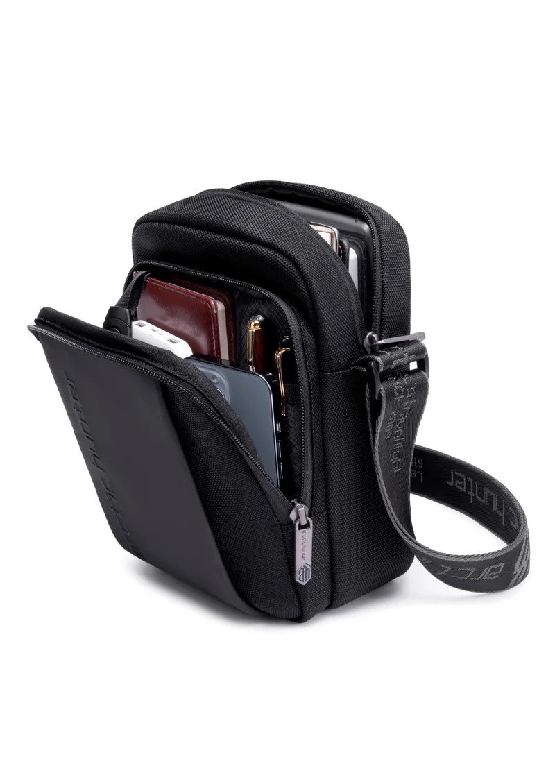 ARCTIC HUNTER Premium Unisex Sling Bag Water Resistant Polyester Cross Body Bag with Anti Theft Design for Travel Business Daily Casual K00542 Black