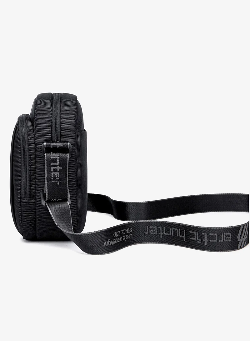 ARCTIC HUNTER Black Premium Unisex Sling Bag Water Resistant Polyester Cross Body Bag with Anti Theft Design for Travel Business Daily Casual K00542 Black  | Best Price UAE