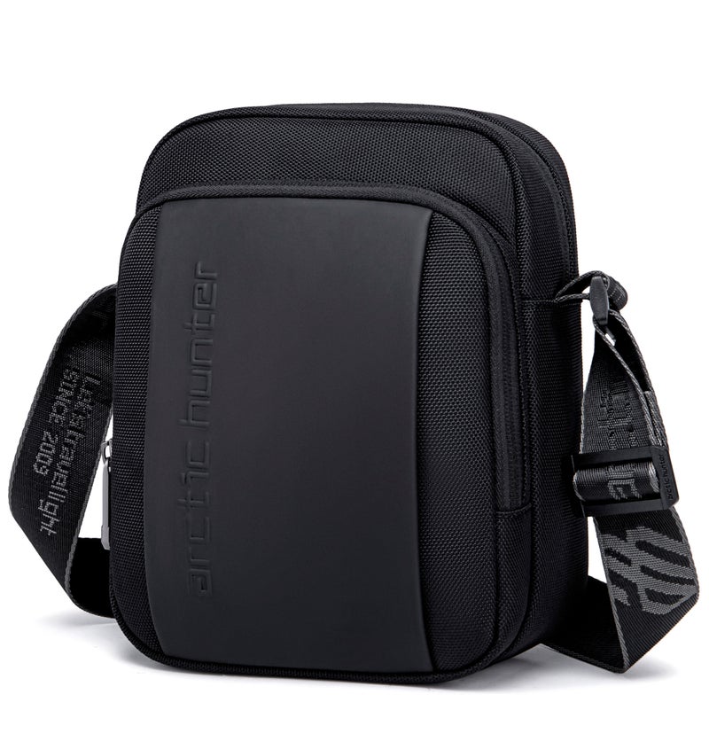 ARCTIC HUNTER Premium Unisex Sling Bag Water Resistant Polyester Cross Body Bag with Anti Theft Design for Travel Business Daily Casual K00542 Black - Image 1