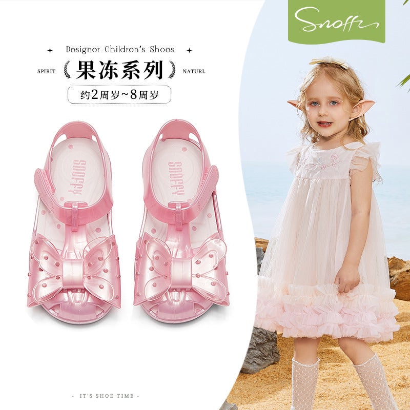 Snafi Girls Sandals Beach Shoes 2025 Girls Dopamine Soft Sole Anti-Slip Baby Jelly Shoes - Image 2