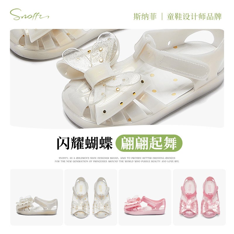 Snafi Girls Sandals Beach Shoes 2025 Girls Dopamine Soft Sole Anti-Slip Baby Jelly Shoes - Image 4