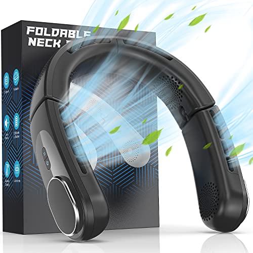 Korbot ChillGo Neck Fan - 4 Turbo Foldable Portable Fans - Personal Bladeless Fan 5200mAh with Strong Airflow, Neck Fans that Blow Cold Air with 4 Vent Small Mini Fans Wearable Cooling Fan for Travel Outdoor - Image 1