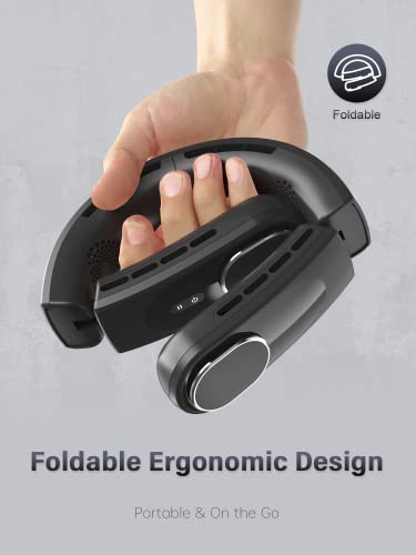 Korbot ChillGo Neck Fan - 4 Turbo Foldable Portable Fans - Personal Bladeless Fan 5200mAh with Strong Airflow, Neck Fans that Blow Cold Air with 4 Vent Small Mini Fans Wearable Cooling Fan for Travel Outdoor - Image 5