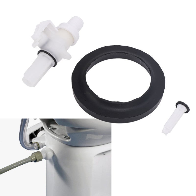 RV Toilet Water Valve Kit: OE 13168 Leak Resistant ABS Valve Kit - High Performance Direct Replacement Kit with Toilet Ring Seal for Thetford Aqua Magic V RV, Trailer, Yacht Toilets - Image 1