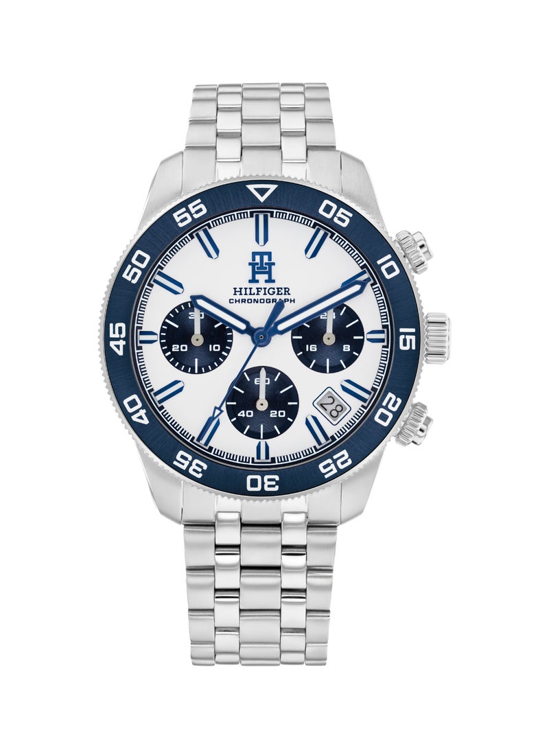 TOMMY HILFIGER ROUND CHRONOGRAPH MEN'S WHITE CASE WATCH - 1792157 - Image 2