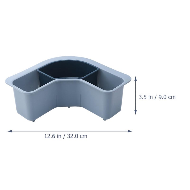 Blue Triangle Sink Strainer Organizer with Suction Cup Food Catcher Rack Drainage Holder - Image 3