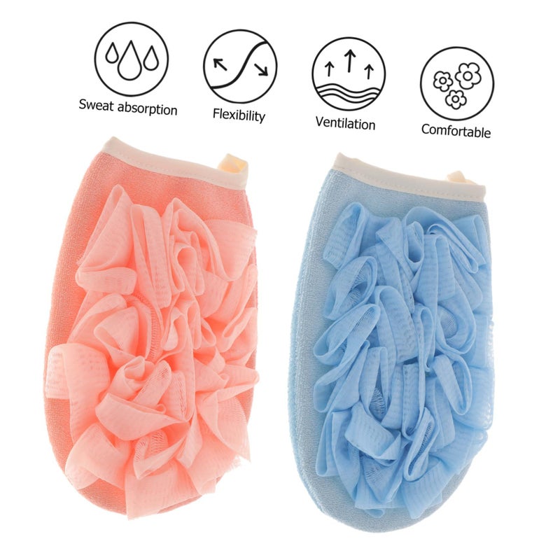 2pcs Dual Sided Exfoliating Bath Mitts for Deep Cleansing and Dead Skin Removal - Image 3