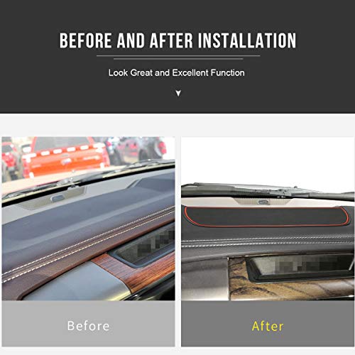 Auovo Dashboard Mat Cover for Ram 1500 2500 3500 Accessories Interior 2011-2018 Pickup Car Dash Pad Trim Rubber Soft Tray(1 PCS) (Red Trim) - Image 2