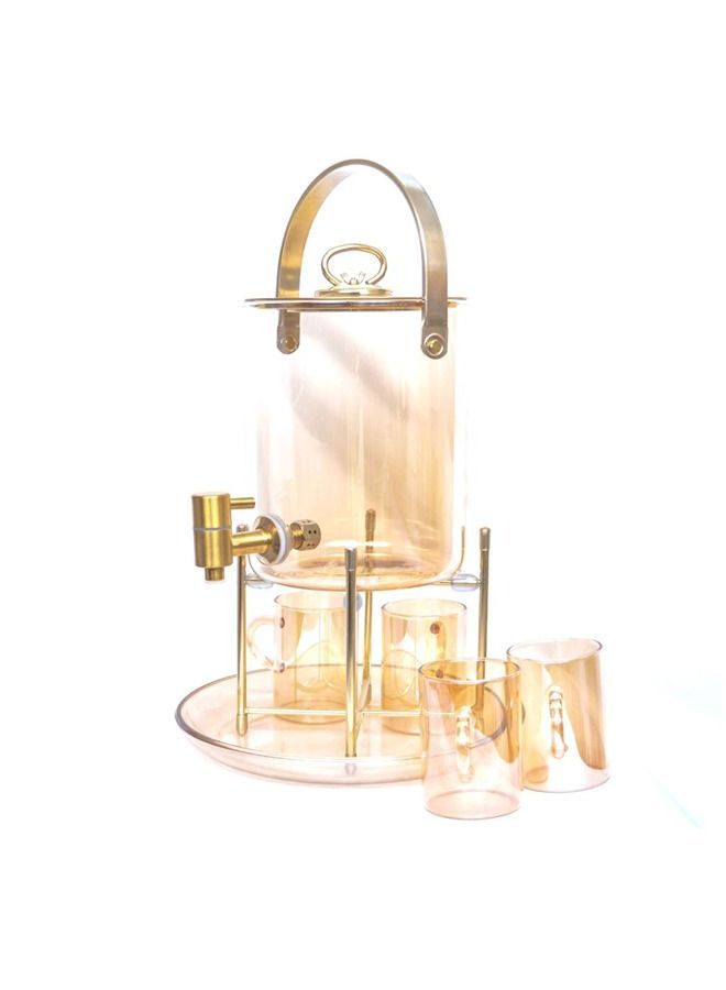 jar for ramadan beverages with 4 glass cups