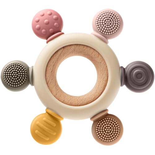TOHIBEE Baby Teething Toys for 0-6 6-12 Months, BPA Free Teether Sensory Toys for Babies 0 3 6 9 12 18 Months, Newborn Infant Toys Gifts for 1 One Year Old Baby Boys Girls - Image 1