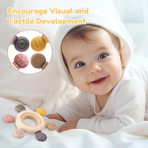 TOHIBEE Baby Teething Toys for 0-6 6-12 Months, BPA Free Teether Sensory Toys for Babies 0 3 6 9 12 18 Months, Newborn Infant Toys Gifts for 1 One Year Old Baby Boys Girls - Image 4