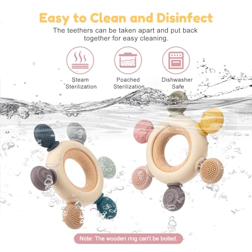 TOHIBEE Baby Teething Toys for 0-6 6-12 Months, BPA Free Teether Sensory Toys for Babies 0 3 6 9 12 18 Months, Newborn Infant Toys Gifts for 1 One Year Old Baby Boys Girls - Image 3