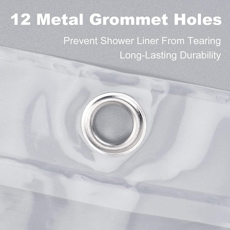 Blu-Pier Tech 3D Water Cube Shower Curtain Liner Clear EVA Shower Curtain Clear White - Image 5