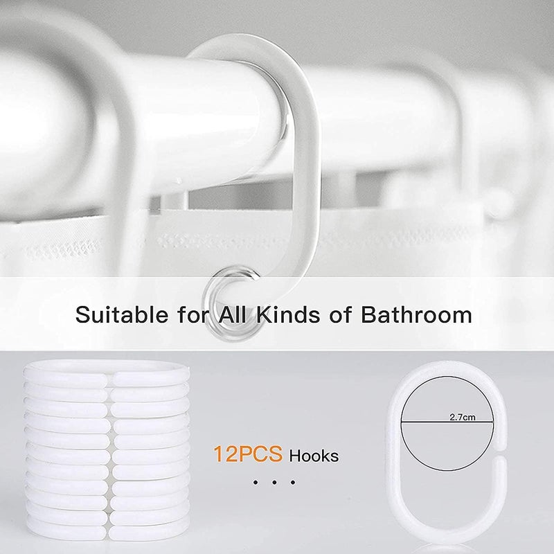 Blu-Pier Tech 3D Water Cube Shower Curtain Liner Clear EVA Shower Curtain Clear White - Image 4