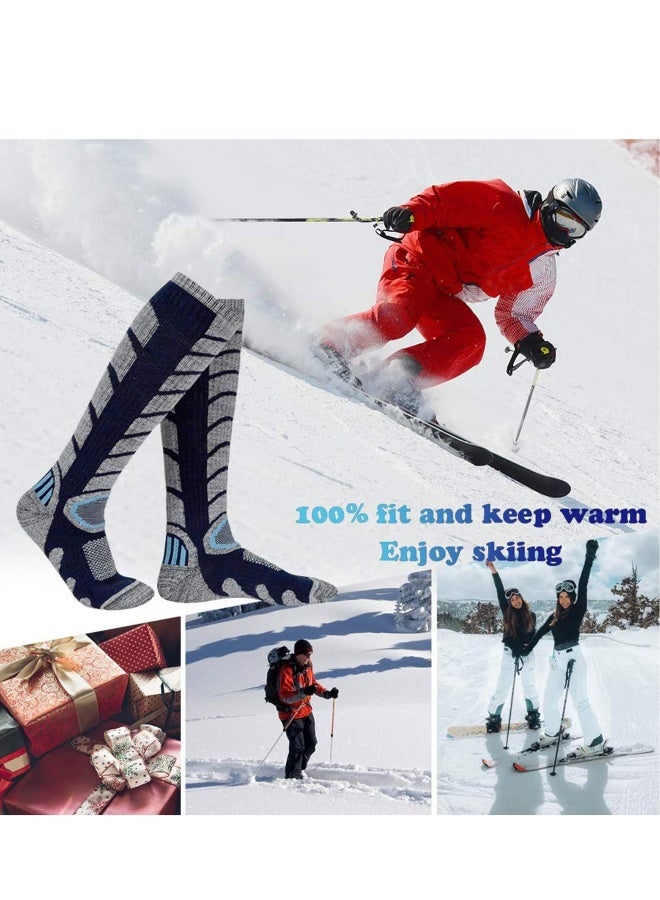 Generic 2Pairs Knee High Compression Socks Sports Comfortable Socks Fit Athletic Ski Socks, Snowboarding Socks, Skiing Calf Socks, Winter Long Socks for Women Men Sport Running Travel  - Image 2