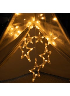 AWQ AWQ 12 Stars 138 LEDs Fairy Lights Star String Curtain Lights Star 8 Modes for Christmas Wedding Home Garden Bedroom Indoor Outdoor Decor  - Image 4