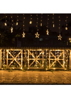 AWQ AWQ 12 Stars 138 LEDs Fairy Lights Star String Curtain Lights Star 8 Modes for Christmas Wedding Home Garden Bedroom Indoor Outdoor Decor  - Image 5