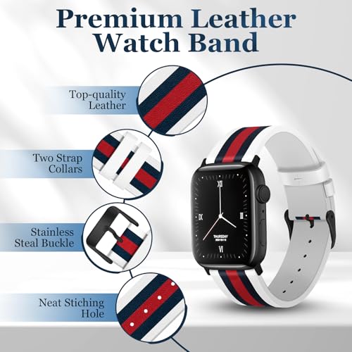 MOINSPIRE Designer Leather Bands for Women Men Compatible with Apple Watch 38mm 40mm 41mm 42mm(S10/11) Dressy Top Grain Genuine Luxury Leather Strap for iWatch Series SE Ultra 11/10/9/8/7/6/5/4/3/2/1 - Image 3