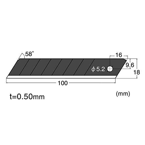 NT Cutter 18mm Heavy-duty Ultra-Sharp Black Snap-Off Blades, 10-Blade/Pack, 1 Pack (BL13P), 58 degree - Image 3