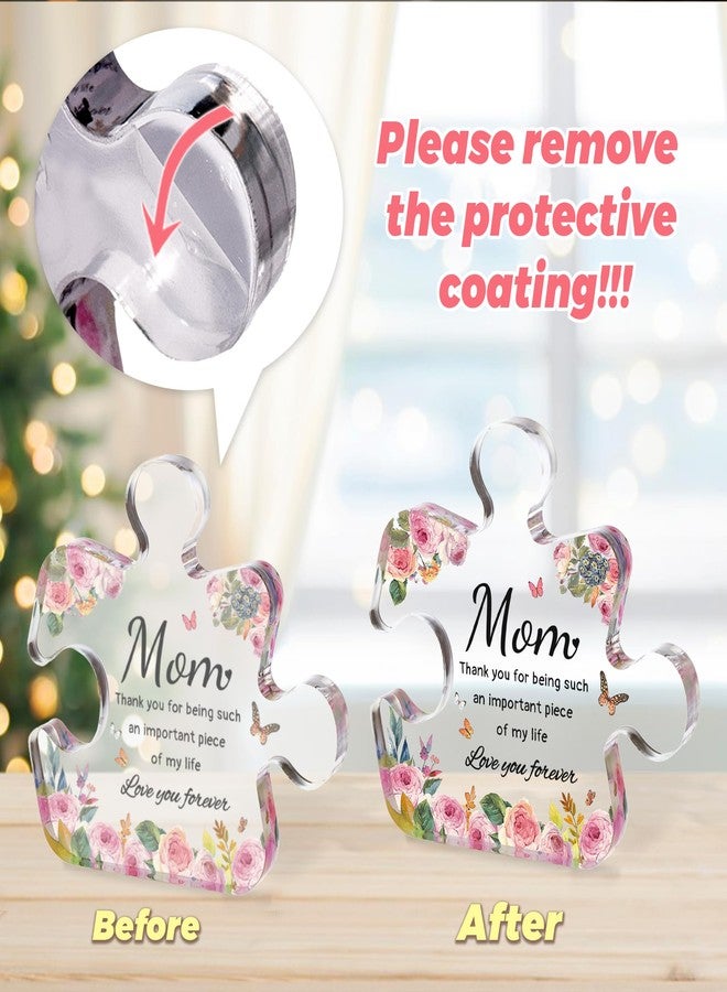 TEHIBIEN Gift for Mom Unique Acrylic Block Puzzle Plaque 4.9"×4.6" - Ideal Mother's Day Christmas Birthday Present from Daughter Son, Mom-Heartwarming Desk Decoration - Image 4