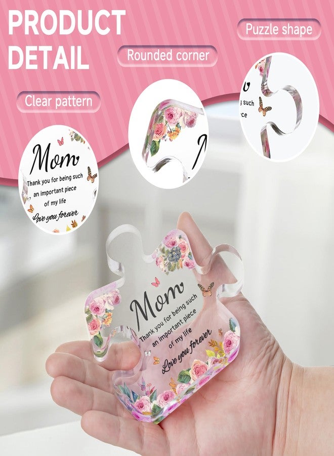TEHIBIEN Gift for Mom Unique Acrylic Block Puzzle Plaque 4.9"×4.6" - Ideal Mother's Day Christmas Birthday Present from Daughter Son, Mom-Heartwarming Desk Decoration - Image 3