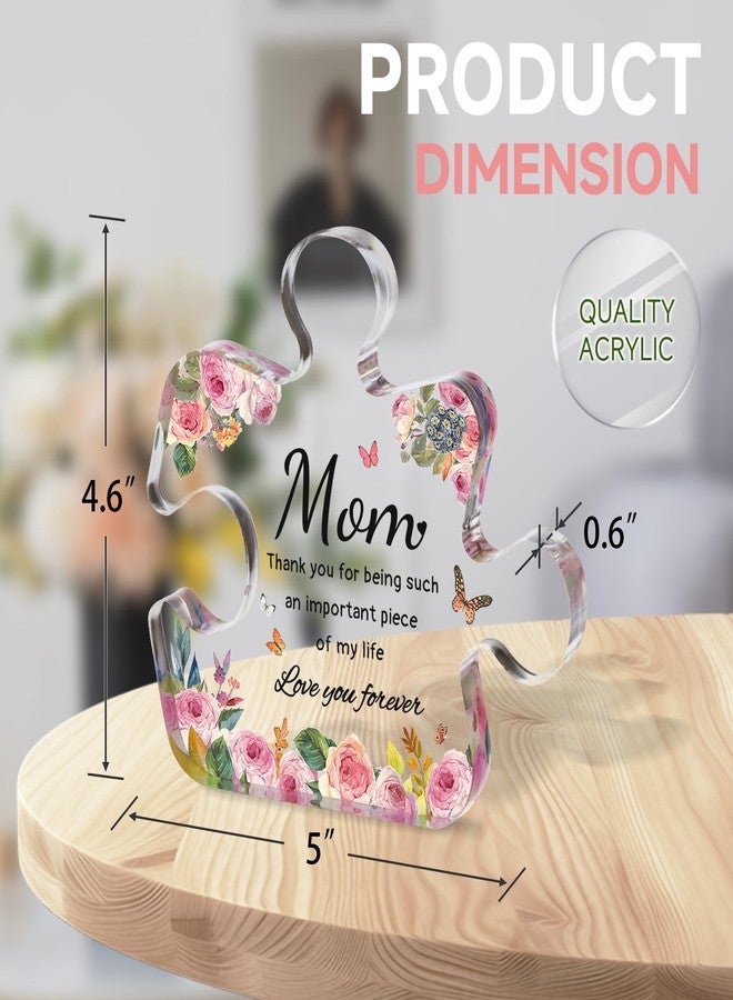 TEHIBIEN Gift for Mom Unique Acrylic Block Puzzle Plaque 4.9"×4.6" - Ideal Mother's Day Christmas Birthday Present from Daughter Son, Mom-Heartwarming Desk Decoration - Image 2