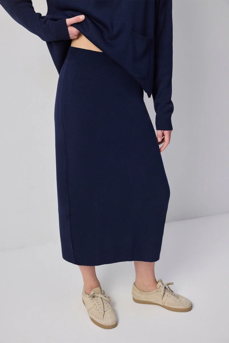 Touche Prive Pocket Tunic Skirt Knitwear Set