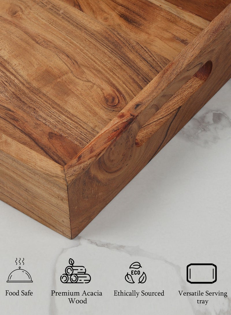 REZLAN UAE 3-Piece Set Handcrafted Acacia Wood Trays Wood Serving Boards for Home Décor & Elegant Entertaining  - Image 5
