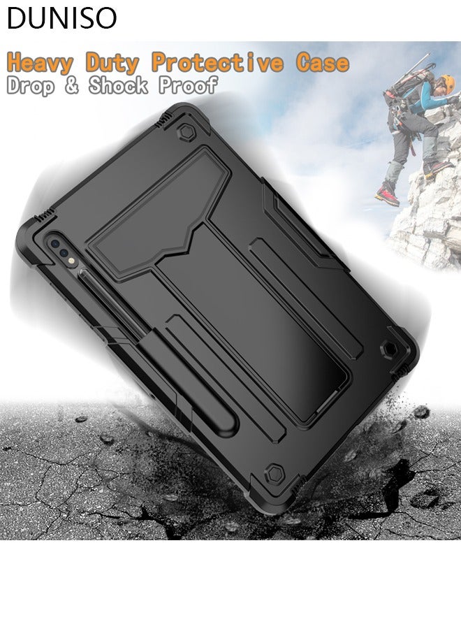 DUNISO Samsung Galaxy Tab S8 / S7 Case 11 Inch Multiple Angle Stand Cover with S Pen Holder Shockproof Case with Stand for SM-X700/X706/T870/T875/T876-Black  - Image 3
