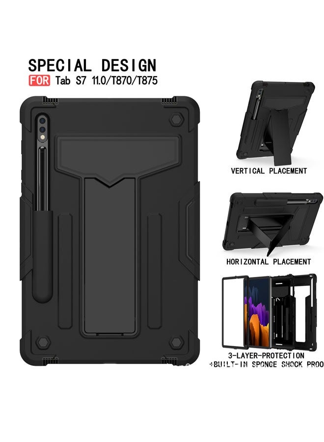DUNISO Samsung Galaxy Tab S8 / S7 Case 11 Inch Multiple Angle Stand Cover with S Pen Holder Shockproof Case with Stand for SM-X700/X706/T870/T875/T876-Black  - Image 4