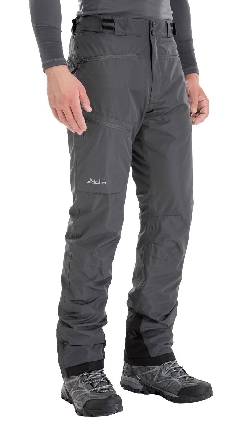 clothin Men's Insulated Ski Pant Fleece-Lined Waterproof Snow Pants Grey 2XL(Regular Fit)