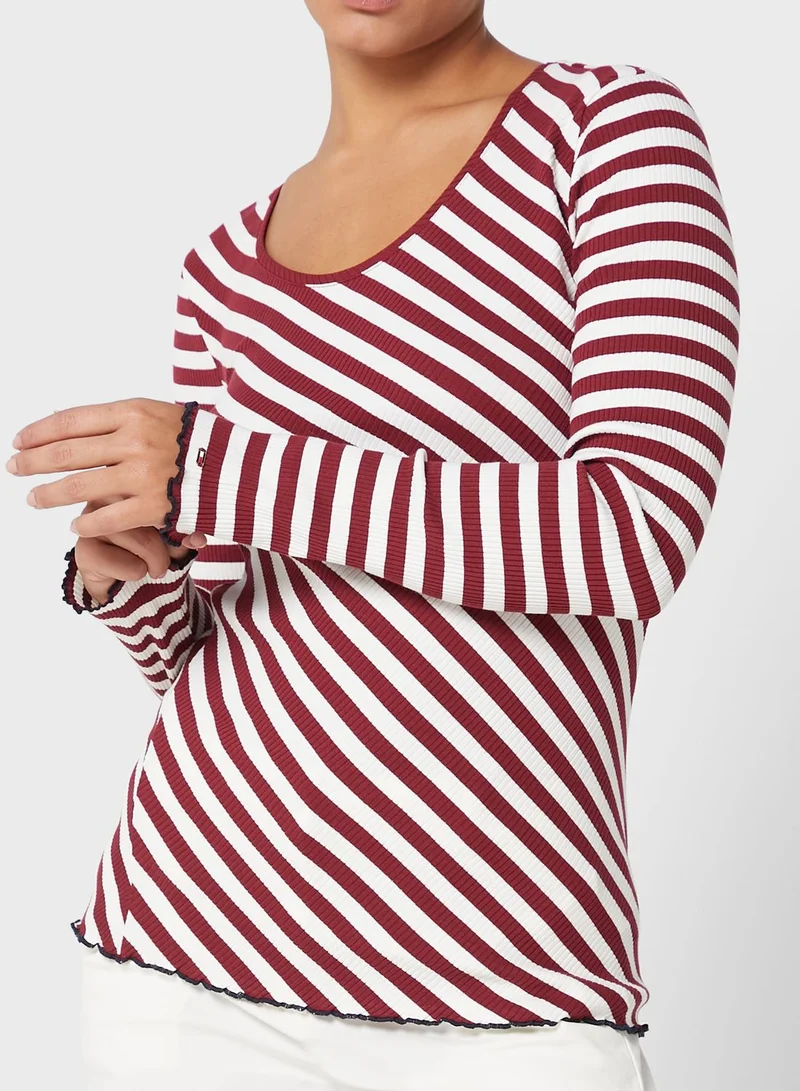 TOMMY HILFIGER Scoop Neck Printed Sweater