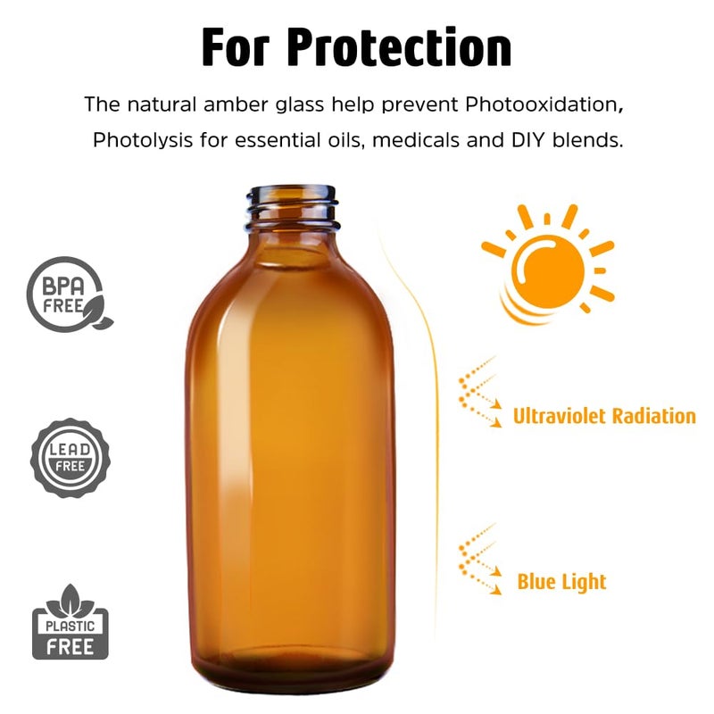 Tecohouse Glass Spray Bottles 4 OZ, Amber Empty Spray Bottle for Essential Oils, Small Glass Bottles for Cleaning Solutions, Plants, with Durable Nozzle, Labels, Funnel, Pipettes - Image 3