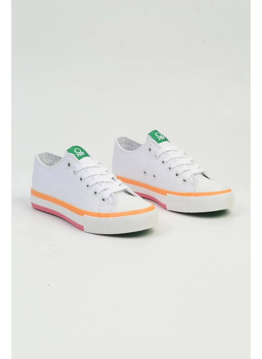 UNITED COLORS OF BENETTON Benetton Benetton® Imported White Orange Women's Sports Shoes BNI-10031