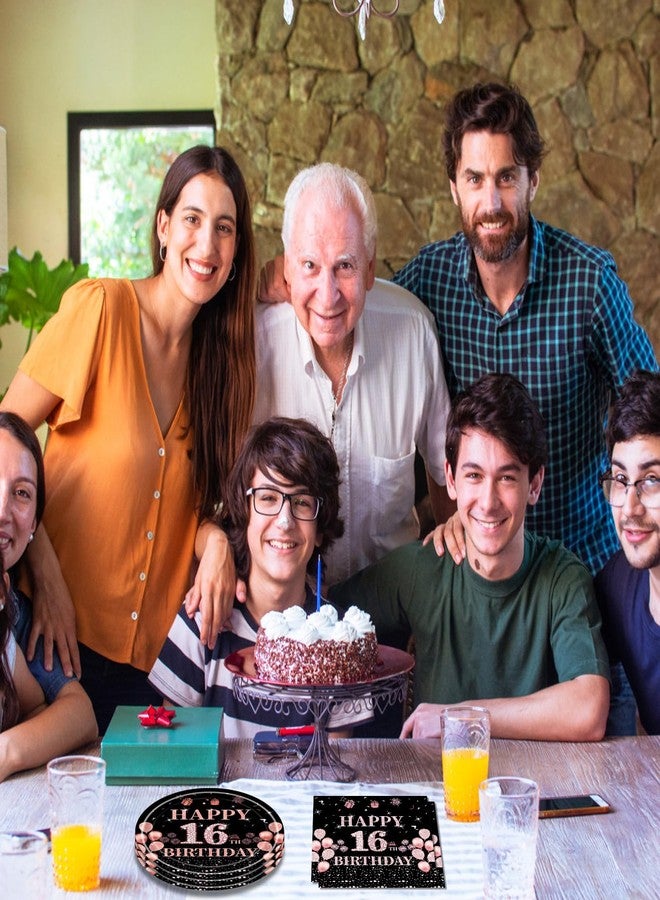 زينة عيد الميلاد السادس عشر للفتيات من جوهاب، لون ذهبي وردي، تتضمن لوازم حفلات عيد الميلاد السادس عشر، بما في ذلك 20 طبقًا و20 منديلًا، وأدوات مائدة أنيقة لحفلة عيد ميلاد مميزة للمراهقات. - Image 5