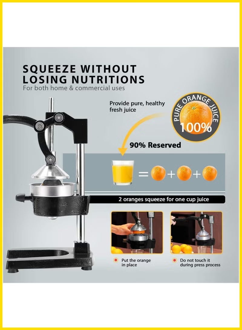 JAJEEK Professional Manual Citrus Juicer with Heavy-Duty Lever – Stainless Steel Squeezer for Lemon, Lime, Orange, Pomegranate & Grapefruit – Ideal for Home, Cafes, Juice Bars & Restaurants - Image 3