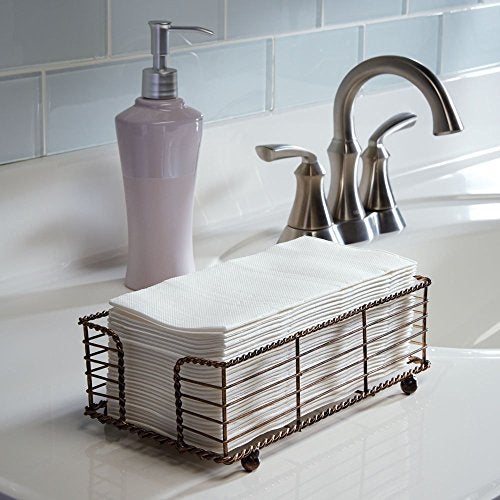 Hoffmaster BSK2112 Wire Guest Towel Basket, 8.75" x 5" x 3", Bronze - Image 2