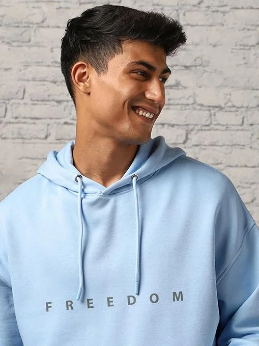 NOBERO  Oversized Blue Hoodie for Men for Men | Best Price UAE