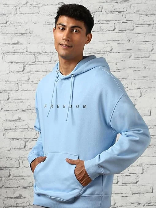 NOBERO Oversized Blue Hoodie for Men
