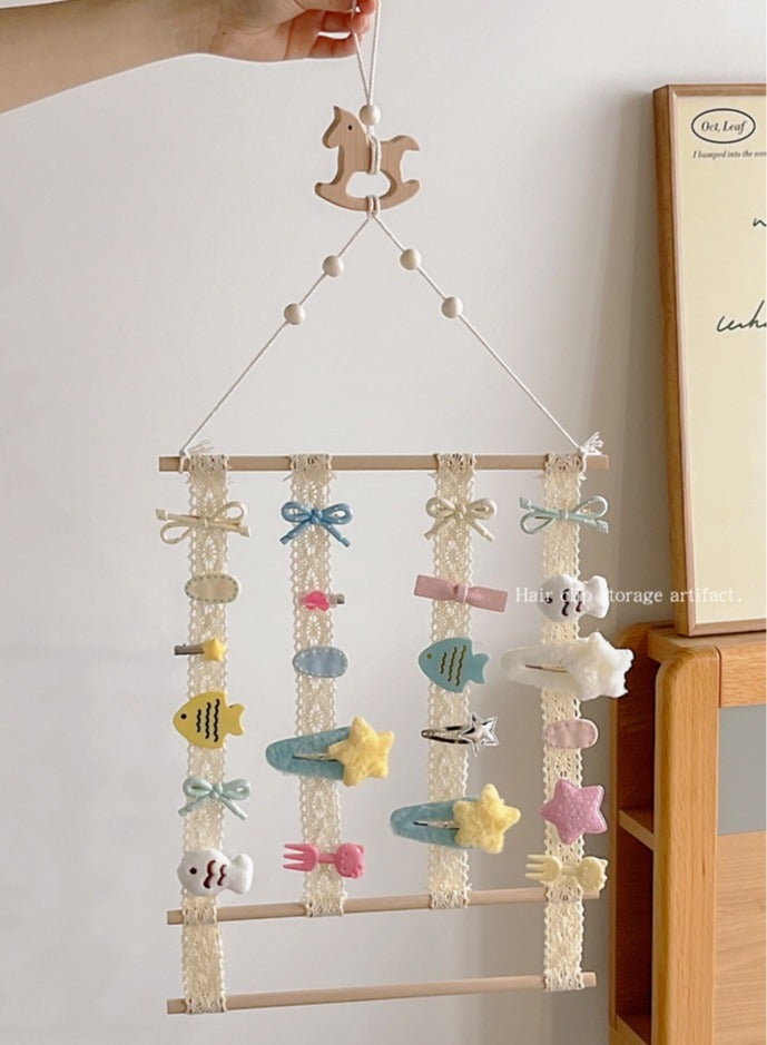 Hair Bows Holder Headband Organizer for Girls,Hair Clips Hanger Storage,Wall Hanging Decor for Nursery Room(2 Pcs) - Image 4