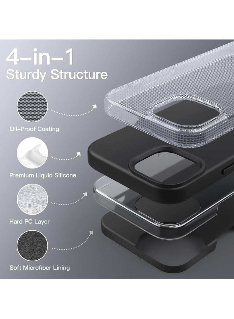 دوسالا جراب iPhone 13 Mini، جراب هاتف من السيليكون السائل لهاتف iPhone 13 Mini مقاس 5.4 بوصة، غطاء واقٍ ناعم حريري ملون (أسود) - Image 5