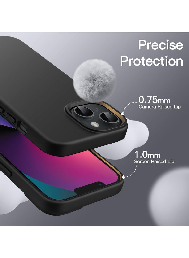 دوسالا جراب iPhone 13 Mini، جراب هاتف من السيليكون السائل لهاتف iPhone 13 Mini مقاس 5.4 بوصة، غطاء واقٍ ناعم حريري ملون (أسود) - Image 3