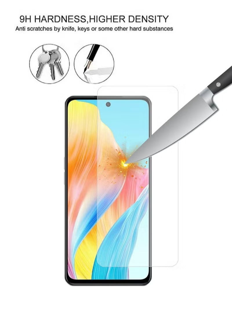 Generic - 2 Pack OPPO A58 4G Screen Protector with Glass Tempered Bubble Free with Anti-Scratch with Anti-Fingerprint with 9H Hardness 2.5D Curved Edge Screen Protection For OPPO A58 4G - Image 1
