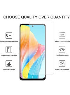 Generic 2 Pack OPPO A58 4G Screen Protector with Glass Tempered Bubble Free with Anti-Scratch with Anti-Fingerprint with 9H Hardness 2.5D Curved Edge Screen Protection For OPPO A58 4G  - Image 2