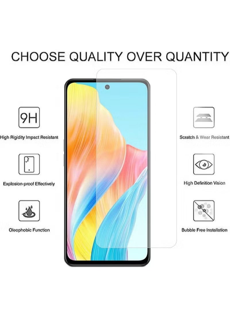 Generic - 2 Pack OPPO A58 4G Screen Protector with Glass Tempered Bubble Free with Anti-Scratch with Anti-Fingerprint with 9H Hardness 2.5D Curved Edge Screen Protection For OPPO A58 4G - Image 1